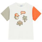 Boys Ivory Pixel T-Shirt , 1, hi-res