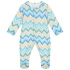 Blue & Yellow Zig Zag Babygrow Set, 1, hi-res