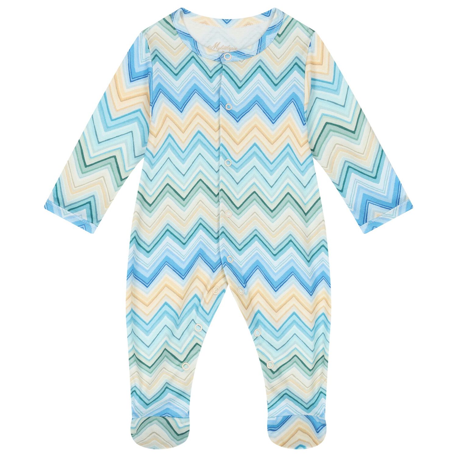 Blue & Yellow Zig Zag Babygrow Set, 1, hi-res image number null