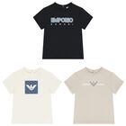 Younger Boys Navy Blue, Ivory & Beige T-Shirts (3 Pack), 2, hi-res