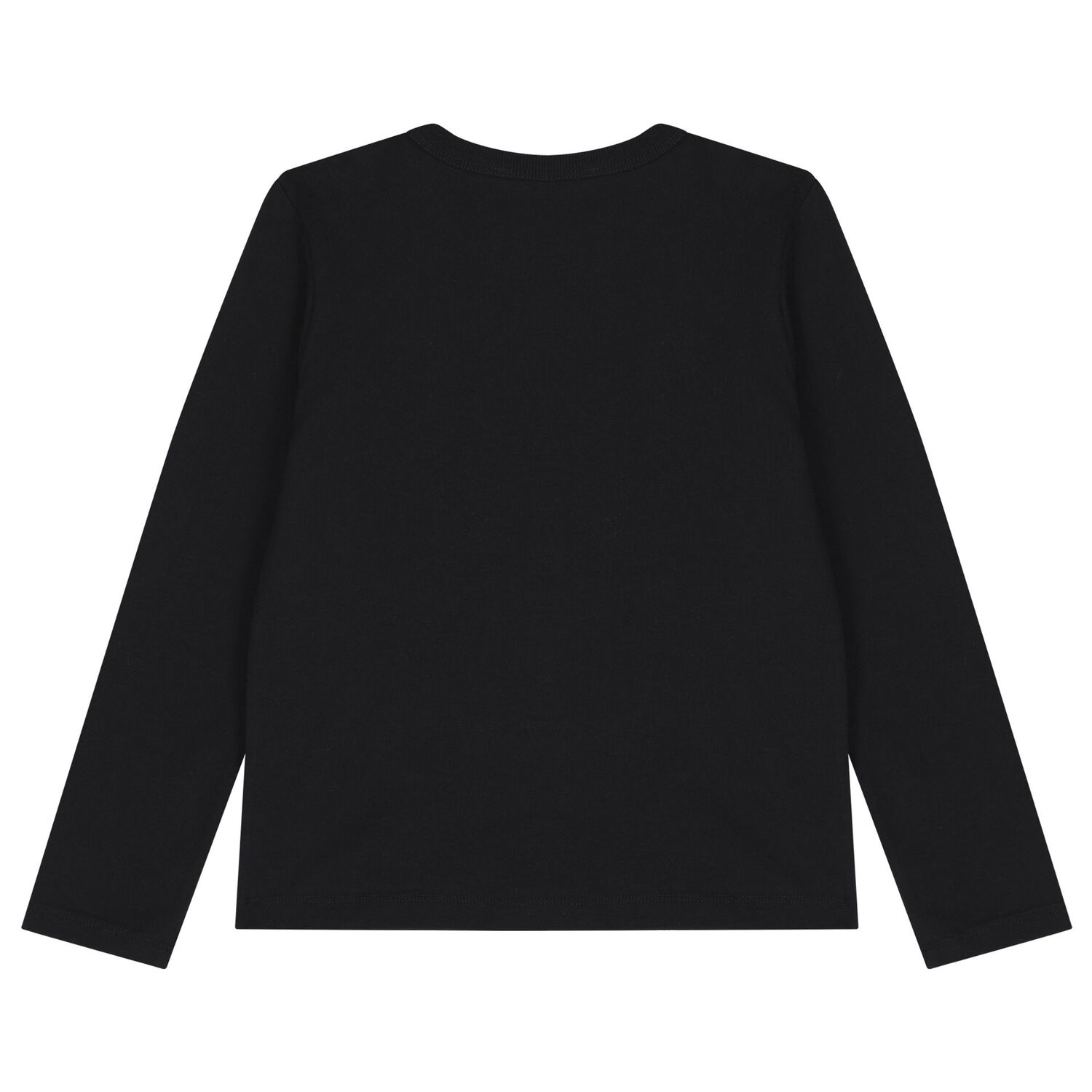 Girls Black Logo Long Sleeve Top, 1, hi-res