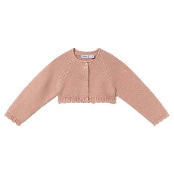 Younger Girls Pink Knitted Cardigan