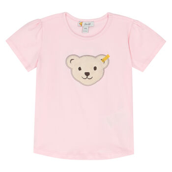 Girls Pink Teddy T-Shirt