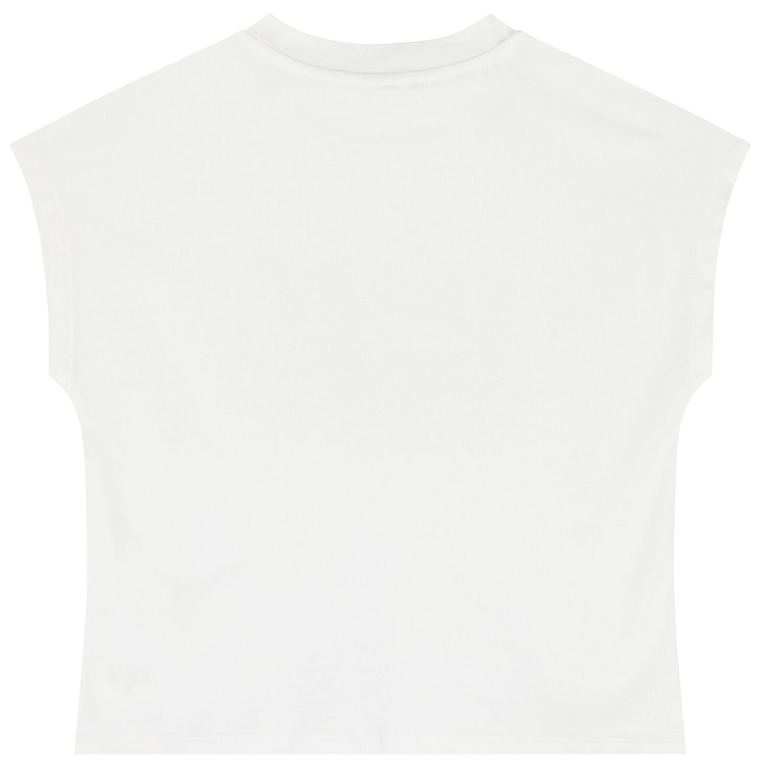 تيشيرت بنات بالشعار باللون الأبيض والفضي, 2, hi-res