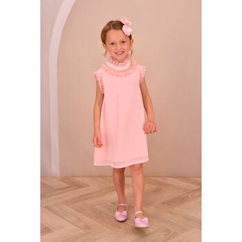 Girls Pink Ruffled Dress