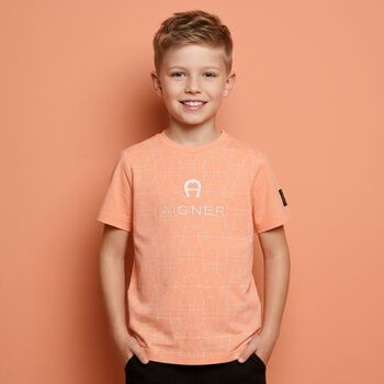Boys Orange Logo T-Shirt