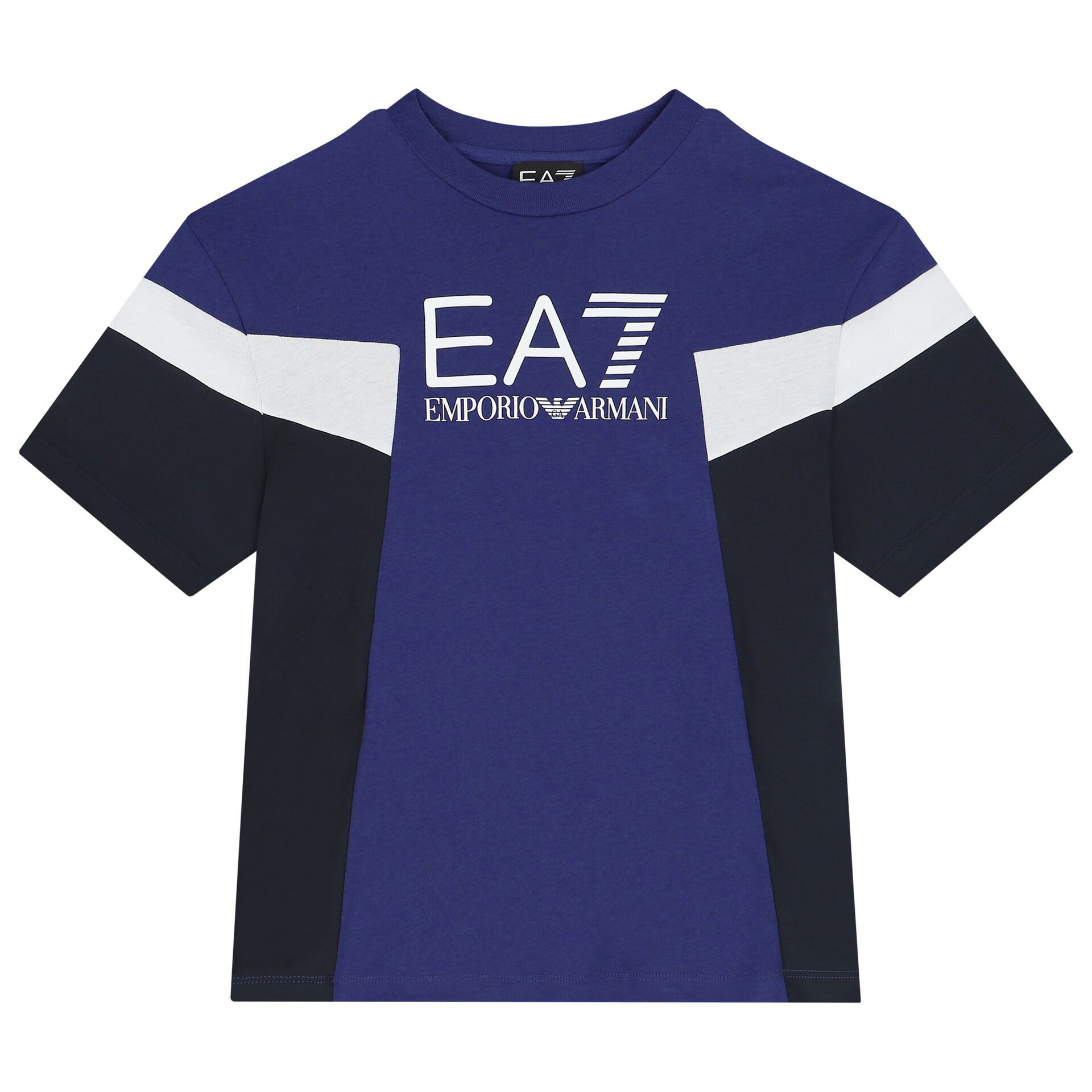 EA7 Emporio Armani Boys Blue Logo T Shirt Junior Couture UAE