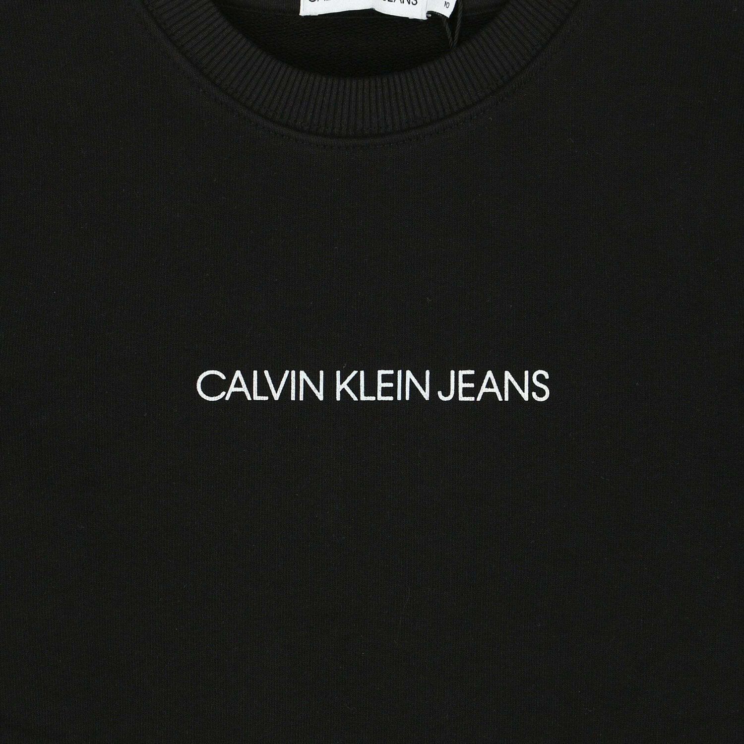 سويت شيرت بالشعار باللون الاسود للبنات, 1, hi-res