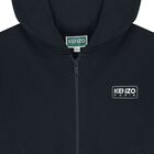 Navy Blue Logo Hooded Zip Up Top, 2, hi-res