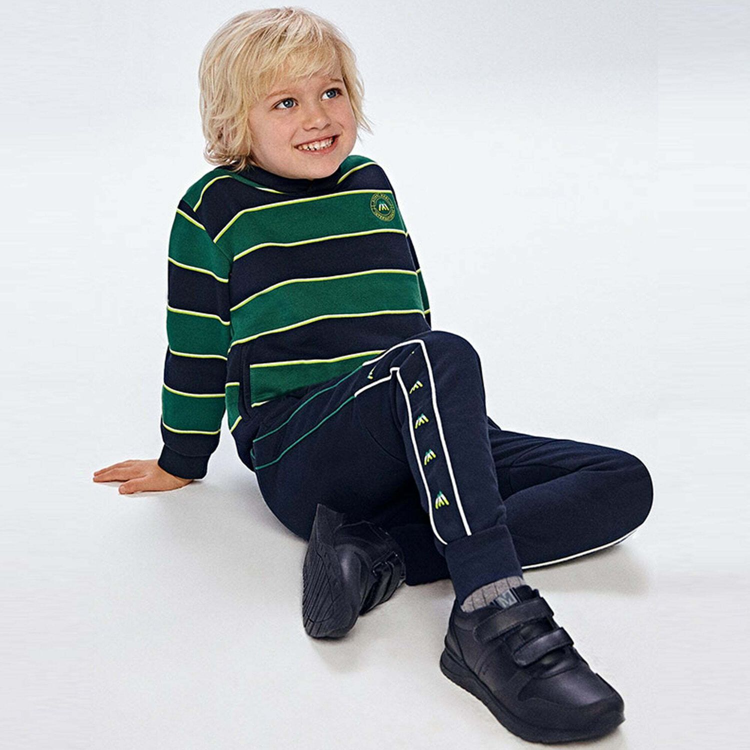 Boys Green & Navy 3 Piece Tracksuit, 1, hi-res image number null