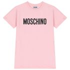 Girls Pink Logo Dress, 1, hi-res