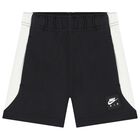 Boys Black & Ivory Logo Shorts, 1, hi-res