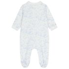 Baby Boys White & Blue Toile De Jouy Babygrow Gift Set, 1, hi-res