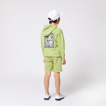 Younger Boys Green Logo Swim Shorts