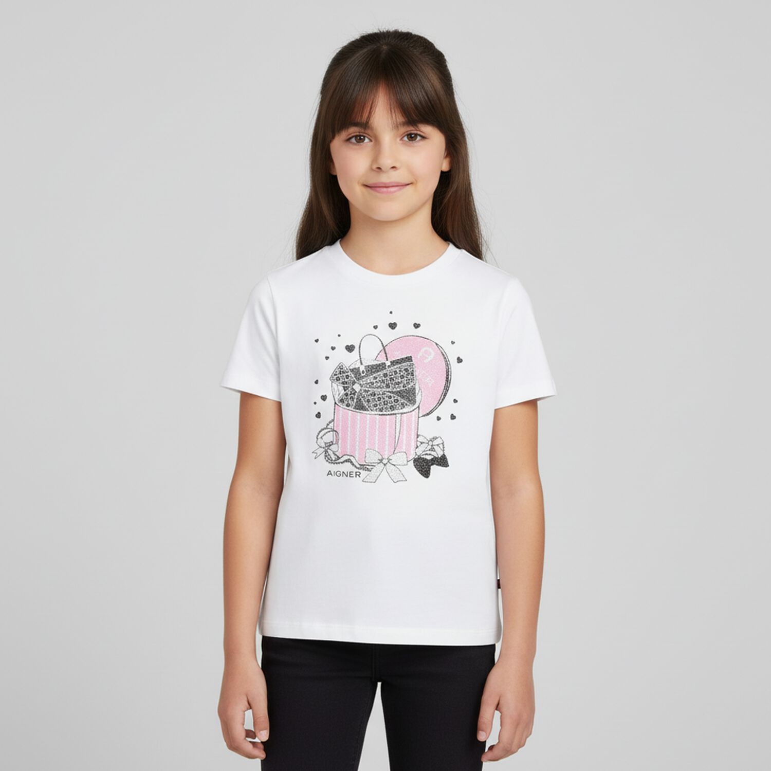 Girls White Bag T-Shirt, 1, hi-res image number null