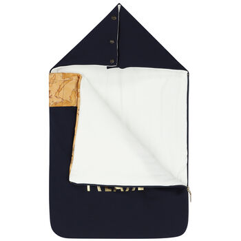 Navy Blue & Beige Geo Map Baby Nest