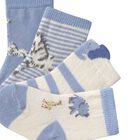 Baby Boys Blue & Ivory Socks (4 Pack), 2, hi-res