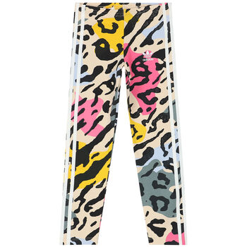 Girls Multicolor Logo Leggings