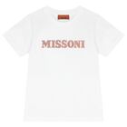 تيشيرت بنات بالشعار باللون الأبيض, 1, hi-res