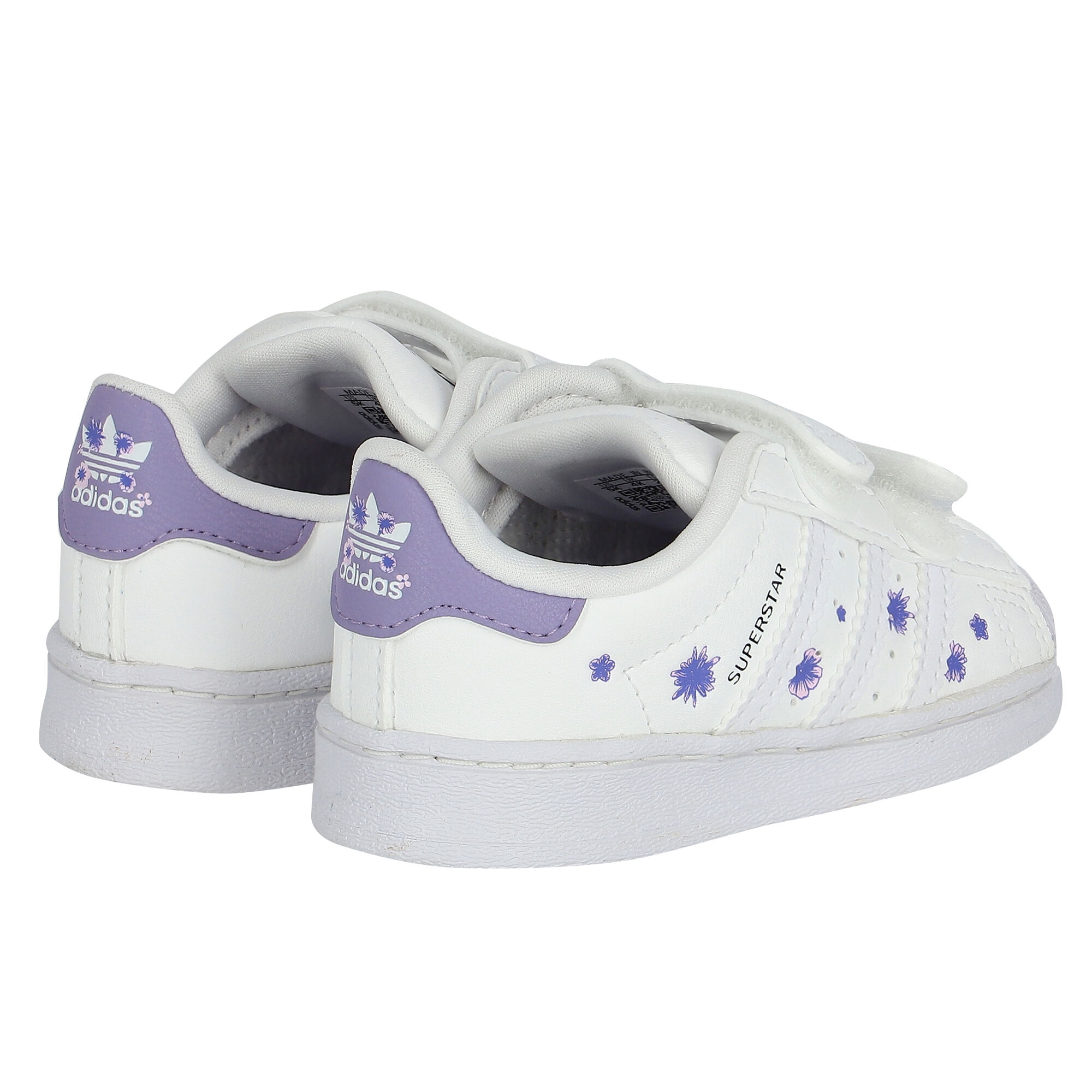 Adidas originals superstar trainers sales in white and lilac