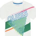 تيشيرت أولاد بالشعار باللون الأبيض, 1, hi-res