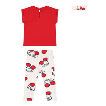 Younger Girls Red & White Cherry Leggings Set