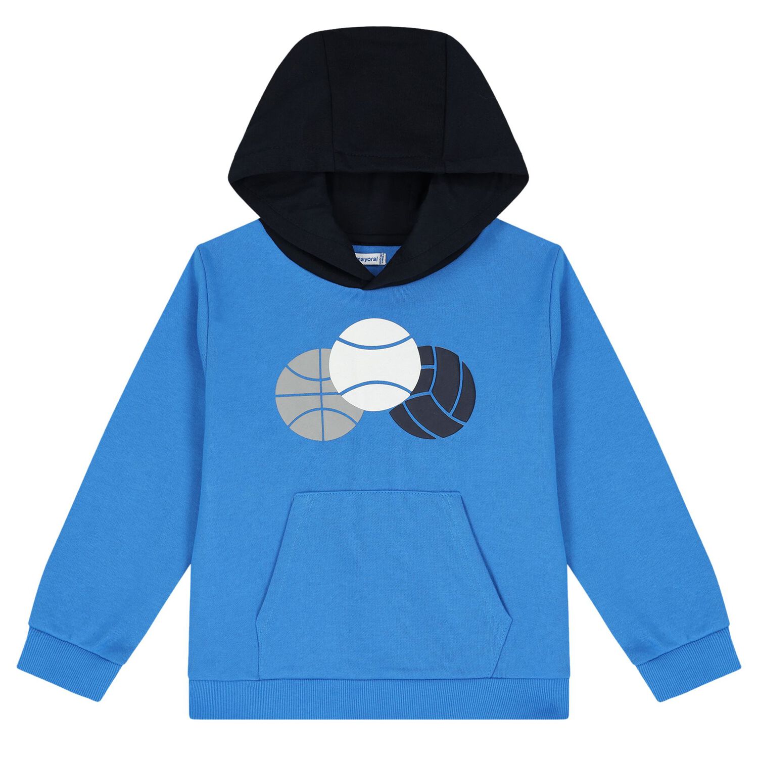 طقم بدلة رياضية أولاد بالشعار باللون الرمادي والأزرق ( 3قطع), 2, hi-res