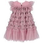 Girls Pink Sequin Tulle Dress, 2, hi-res