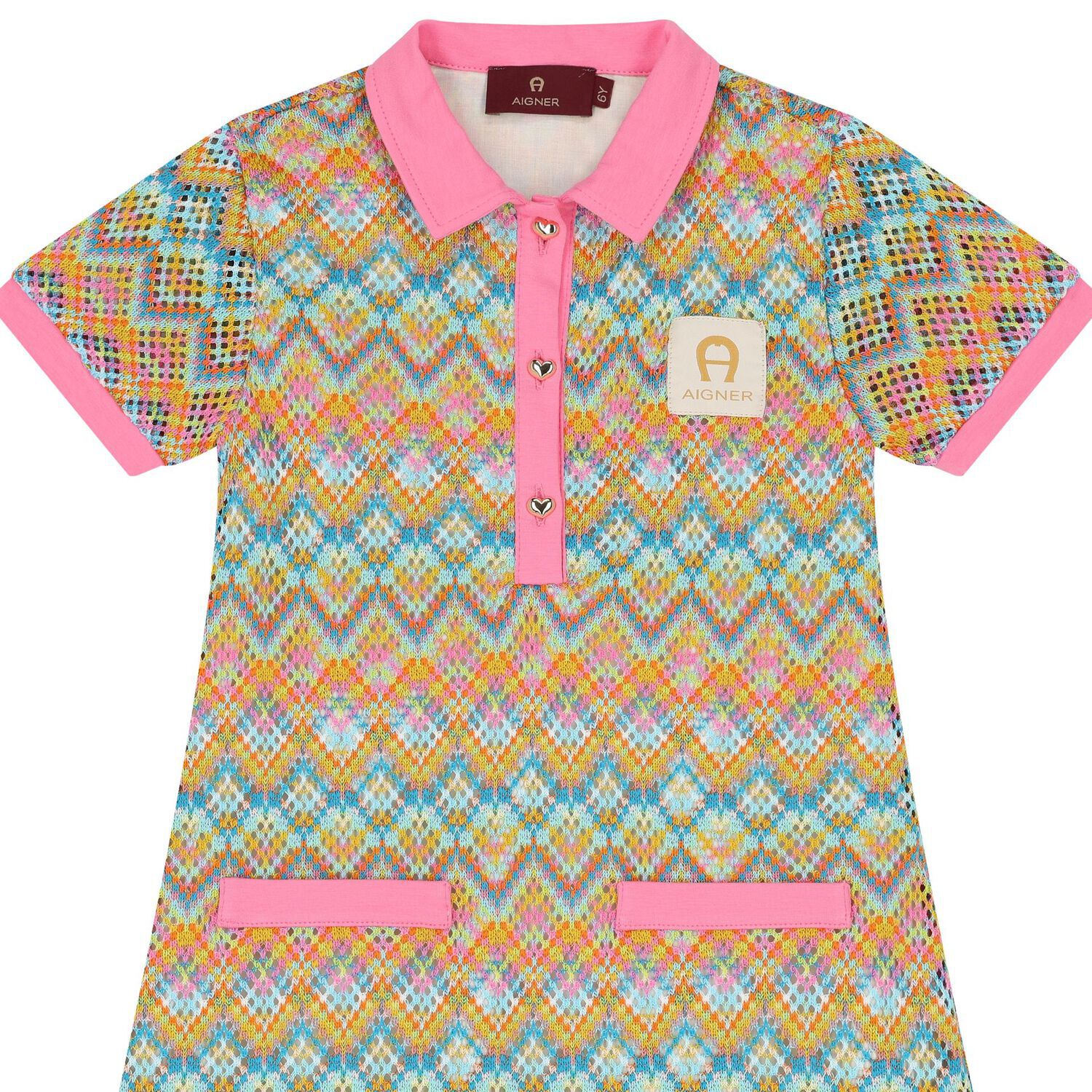 فستان بنات بالشعار بالألوان المتعددة, 1, hi-res