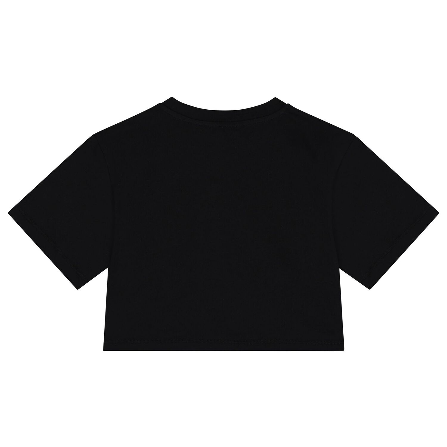 تيشيرت بنات بالشعار باللون الأسود, 1, hi-res