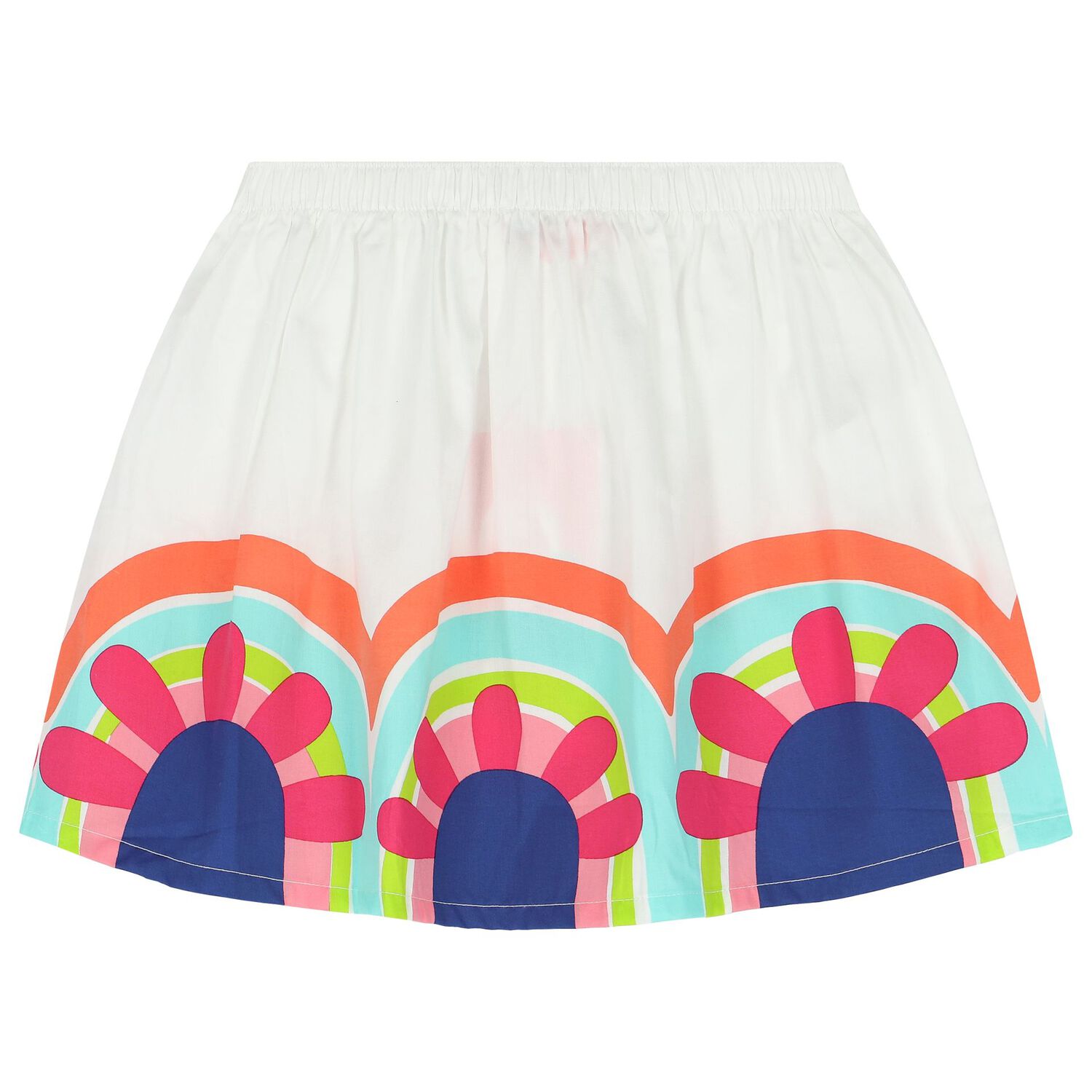 Girls White & Purple Floral Skirt, 1, hi-res