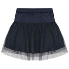 Girls Navy Blue Tulle Skirt, 1, hi-res
