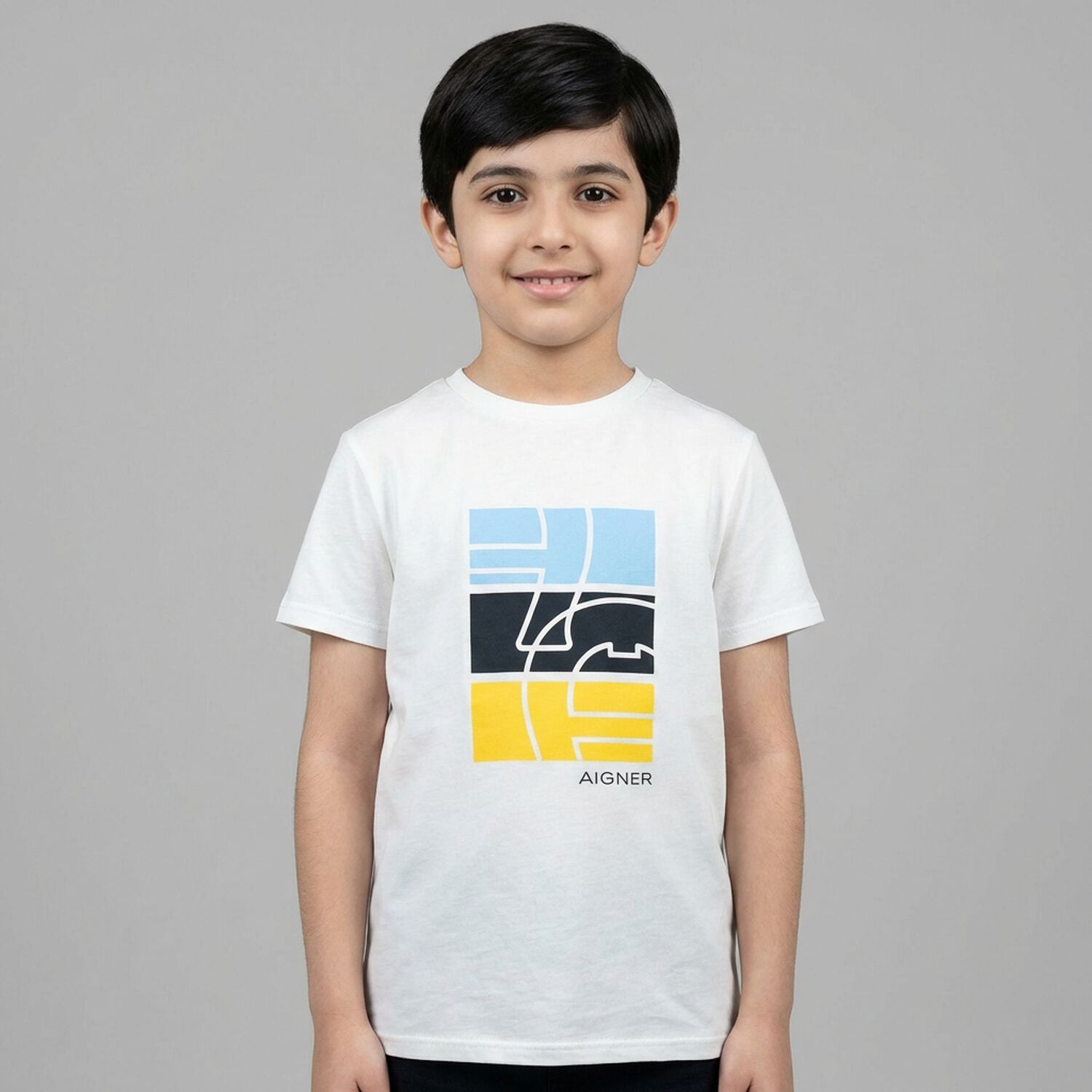 Boys White Logo T-Shirt, 1, hi-res