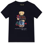 Boys Navy Blue Polo Bear T-Shirt, 2, hi-res