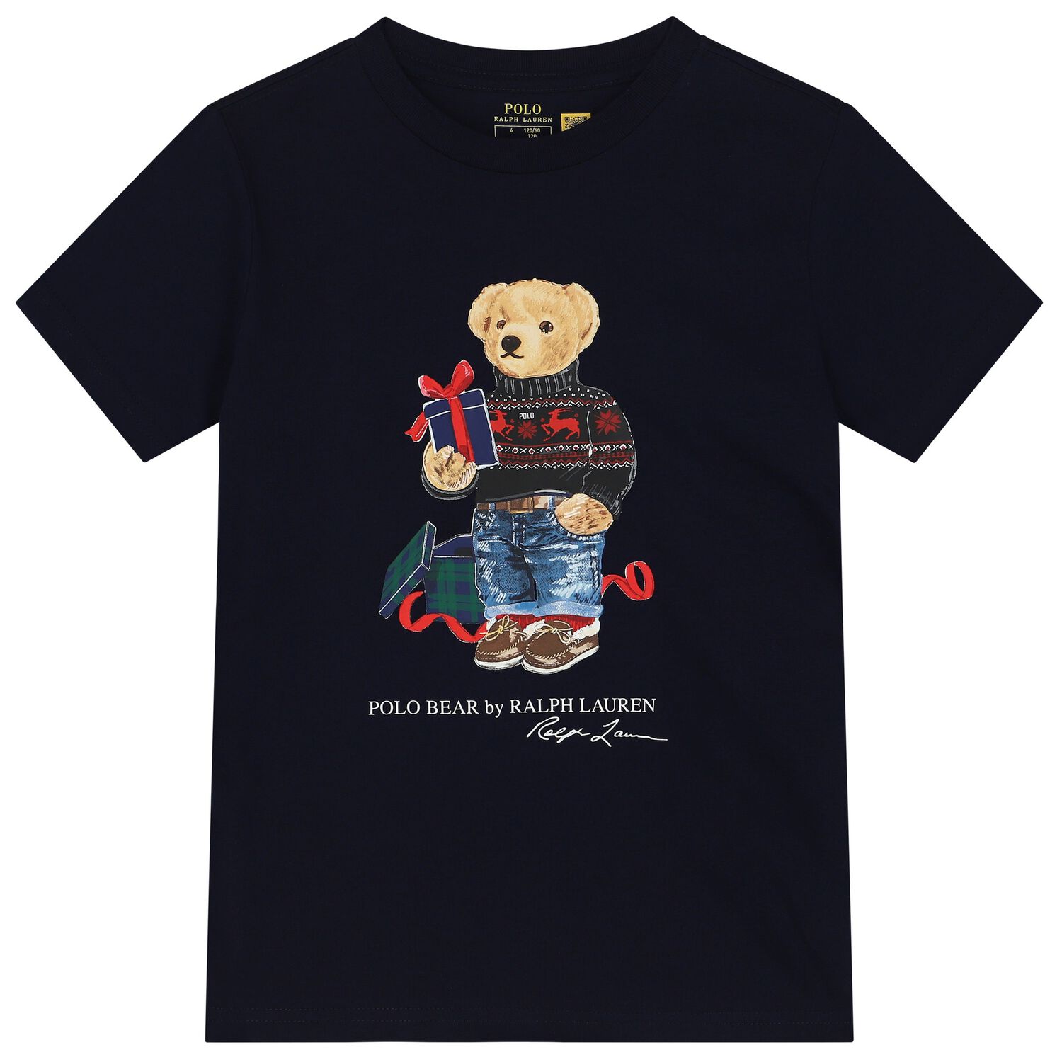 Boys Navy Blue Polo Bear T-Shirt, 2, hi-res