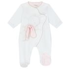 Baby Girls White & Pink Kitten Babygrow, 1, hi-res