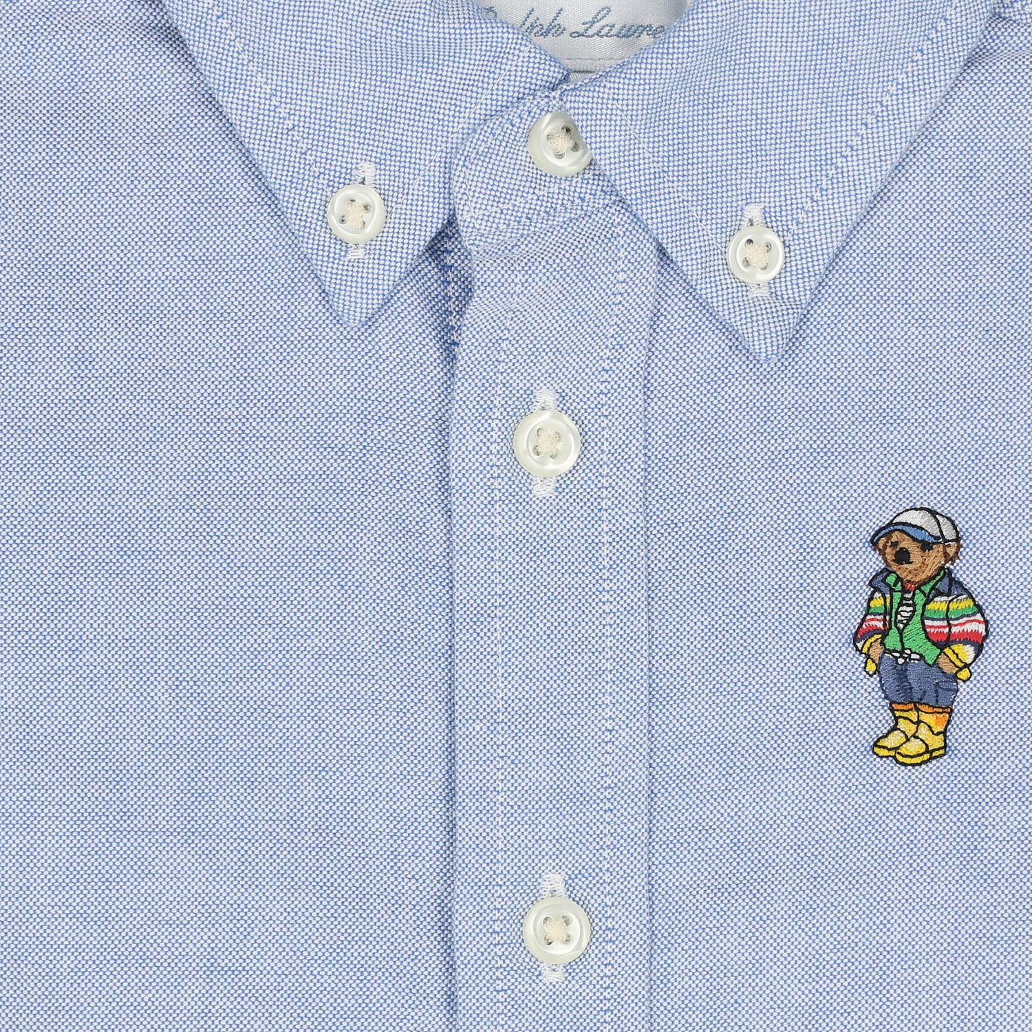 Baby Boys Blue Polo Bear Shirt, 1, hi-res image number null