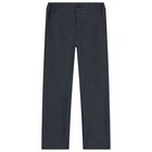 Boys Navy Blue & White Trousers Set, 1, hi-res