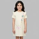 Girls Ivory Bag Logo Dress , 1, hi-res