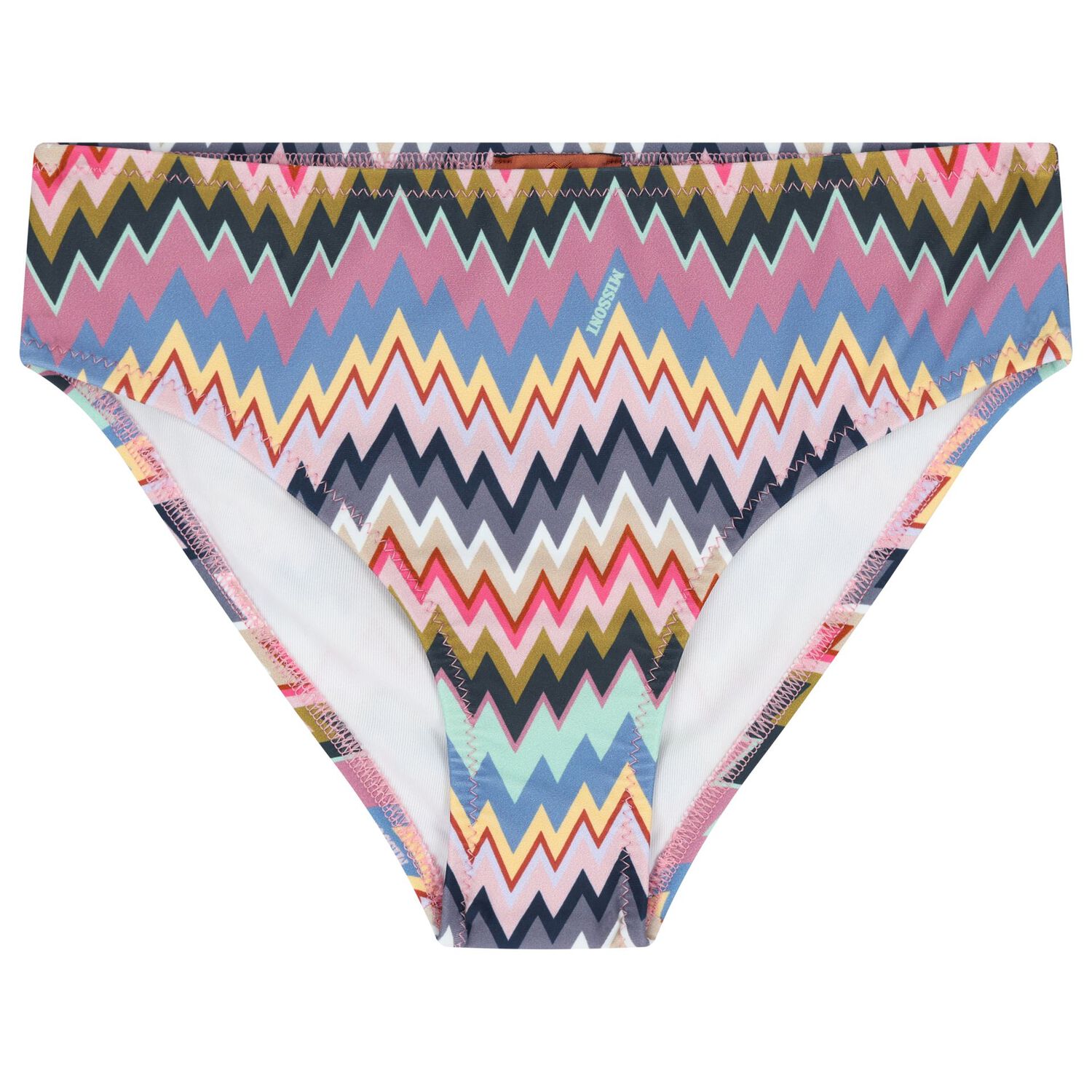 Girls Multi-Coloured Zigzag Print Bikini, 1, hi-res