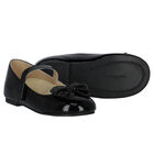 Girls Black Embellished Bow Shoes, 1, hi-res