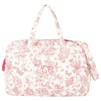 Ivory & Pink Toile De Jouy Baby Changing Bag
