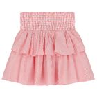 Girls Red & White Striped Skirt, 1, hi-res