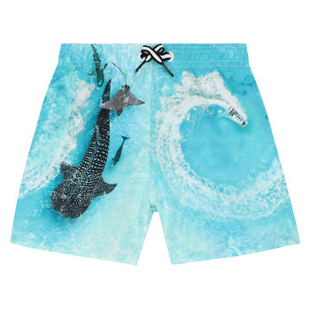 Boys Aqua Whale Swim Shorts