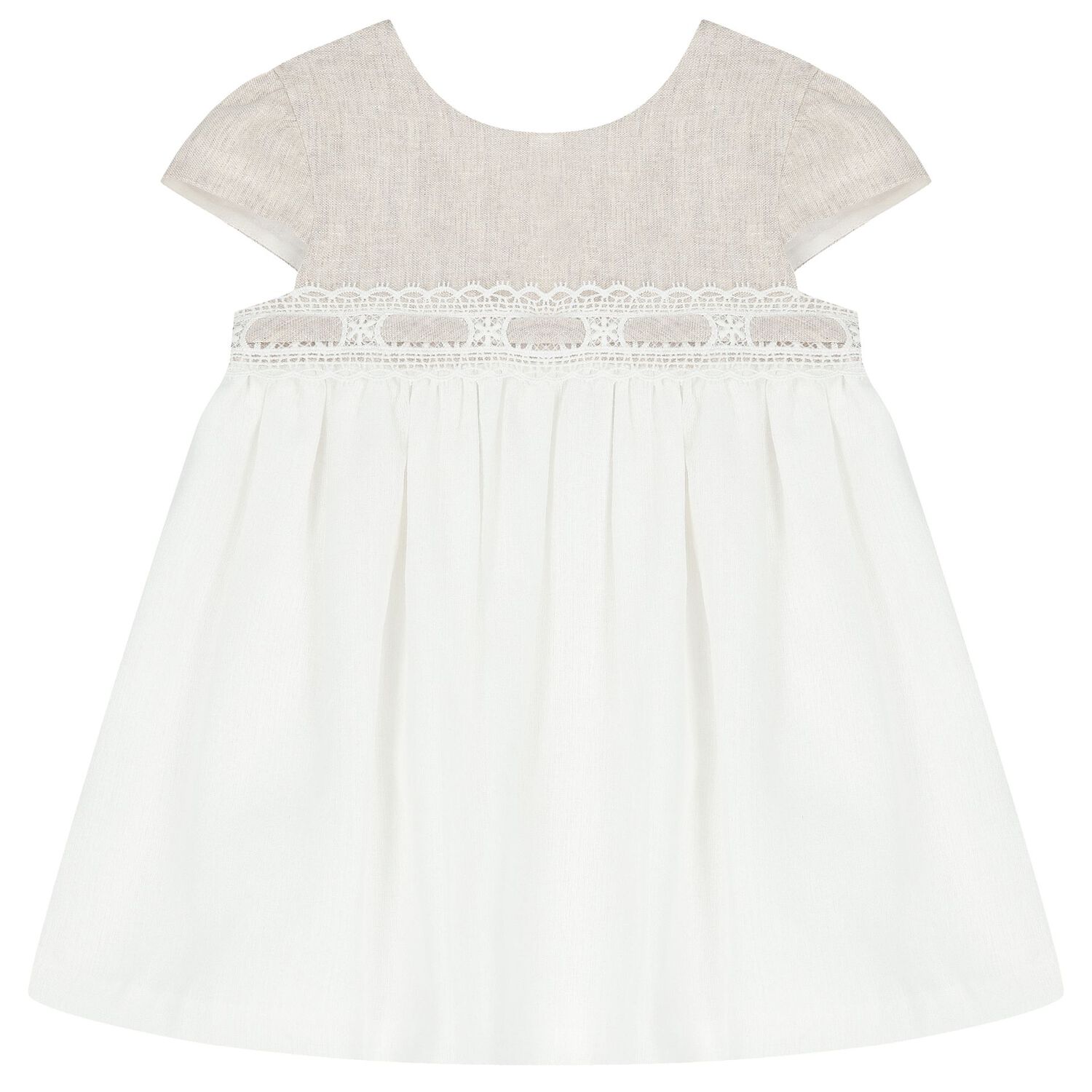 Baby Girls Beige & Ivory Dress Set, 1, hi-res