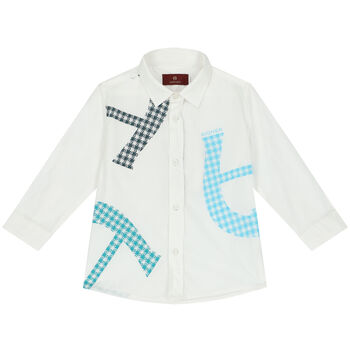 Younger Boys White Logo Shirt