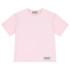 Girls Pink Regular Fit Softskin Logo T-shirt, 4, hi-res