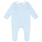 Baby Boys Embroidered Blue Babygrow, 1, hi-res