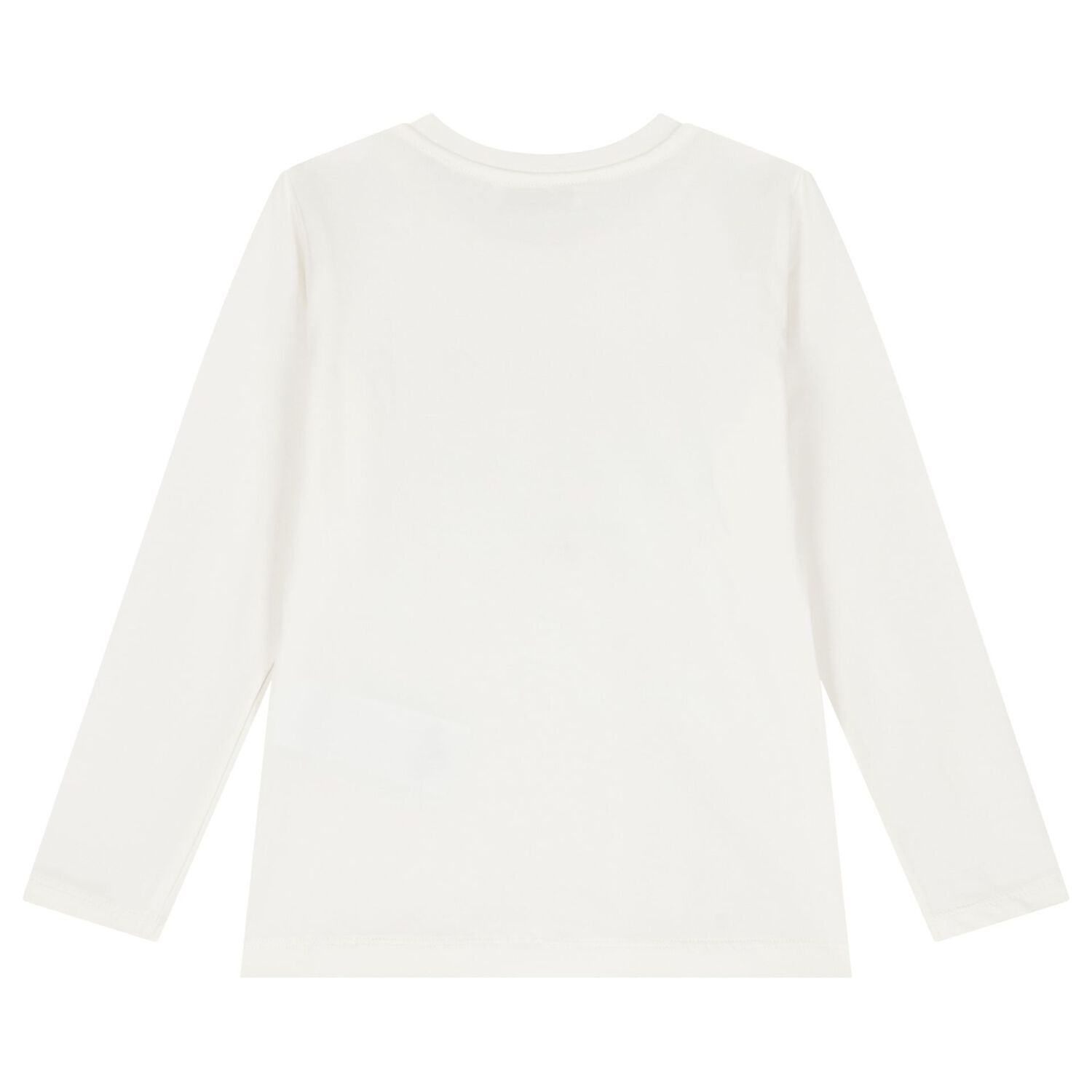 Girls Ivory Floral Logo Long Sleeve Top, 1, hi-res