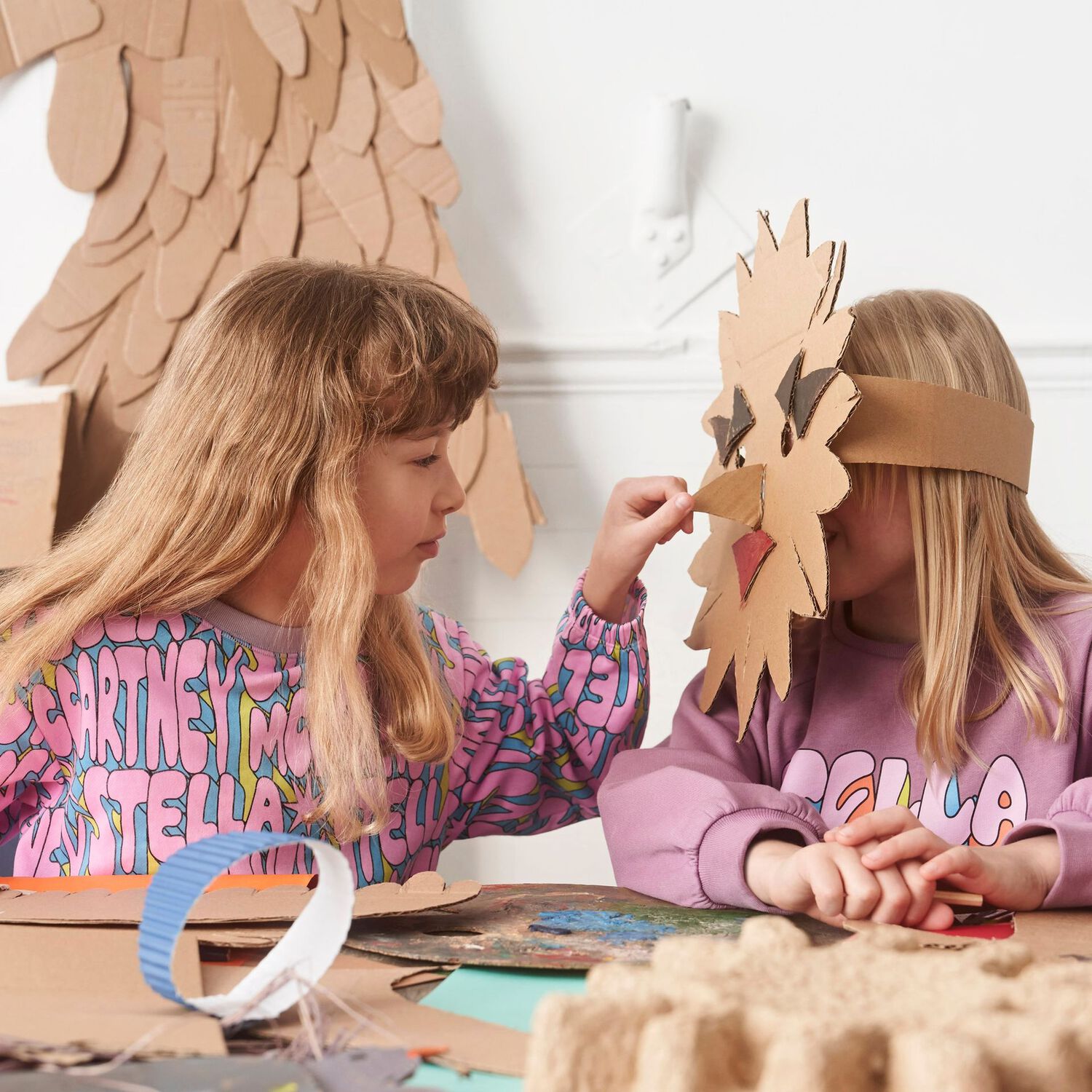 سويتشيرت بنات بالشعار باللون الزهري, 1, hi-res image number null